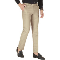 Noble Monk Regular Fit Mens Wear Formal Pant Beige