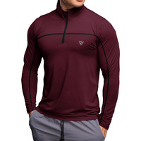 Noble Monk Men's Active Wear Regular Fit T Shirt |Full Sleeves |Casual Sportwear T-Shirt For Men Wine Melange