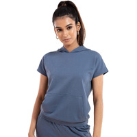 Nykd All Day Crop Top Hoodie Crop Top Hoodie, Nyat016, China Blue, M, 1N