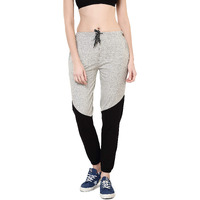 Evolove Women's Cotton Jogger Trackpants Super Soft Comfortable (Grey, Wtpkly1404Gy-Xl)