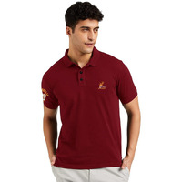 Eyebogler Regular Fit Mens Polo Neck Half Sleeve Soild Casual Tshirt Wine Red