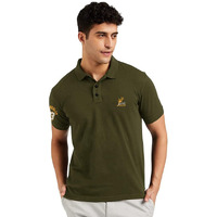 Eyebogler Regular Fit Mens Polo Neck Half Sleeve Soild Casual Tshirt Olive Green