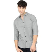 Eyebogler Men's Casual Solid Shirt Cement Grey
