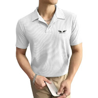 Eyebogler Men Collar Neck Solid Half Sleeve Regular Fit T-Shirt White