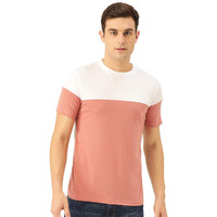 Eyebogler Men's Solid Regular Fit T-Shirt (T316Hs_White-Peach S)