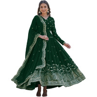 Fashion Basket Faux Georgette Sequins Anarkali Dress For Women (In, Alpha, Xl, Regular, Green)