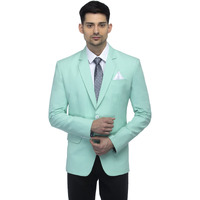 Favoroski Designer Men's Slim Fit Notch Lapel Collar Single Breasted Tuxedo Blazer, Light Green Xs