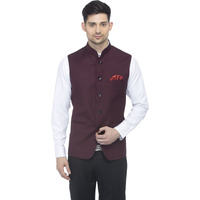 Favoroski Bandhgala Sleeveless Jackets Ethnic Men's Wear Waistcoat (Chocolate_38)