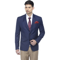 Favoroski Designer Men's Slim Fit Notch Lapel Collar Single Breasted Tuxedo Blazer, Navy Blue Xl