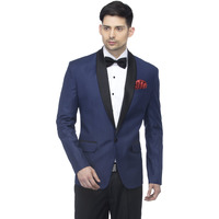 Favoroski Designer Men's Slim Italian Fit Shawl Collar Tuxedo Suit Blazer (Navy Blue, Xs)