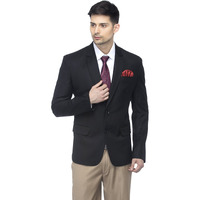 Favoroski Designer Men's Slim Fit Notch Lapel Collar Single Breasted Tuxedo Blazer, Black 3Xl