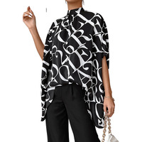 Greciilooks Womens Rayon Regular Fit Jeans Tops (Black, Small)