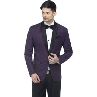 Favoroski Designer Men's Slim Italian Fit Shawl Collar Tuxedo Suit Blazer (Deep Purple, 5Xl)