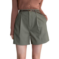 Greciilooks Womens Western Shorts  Trendy Knee Length Casual Bottoms | Relaxed Fit Summer Shorts For Girls & Women Green