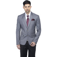 Favoroski Designer Men's Slim Fit Notch Lapel Collar Single Breasted Tuxedo Blazer, Grey 2Xl