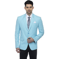 Favoroski Designer Men's Slim Fit Notch Lapel Collar Single Breasted Tuxedo Blazer, Sky Blue 4Xl