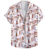 Flosive Men Popcorn Fabric Shirt (2Xl, Coffee)