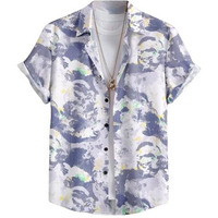 Flosive Men Popcorn Fabric Shirt (L, Greay)
