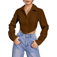 Greciilooks Women's Regular Fit Western Shirt (Gl-W1915_Brown
