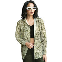 Greciilooks Women's Printed Regular Fit Western (Gl-Dp-W2017_Green M)