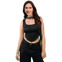 Greciilooks Women Polycotton Regular Fit Tops (Gl-W.Top-W2266_Black, 2Xl