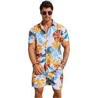 Greciilooks Men Rayon Casual Regular Fit Relaxed Nightwear Set (Multicolor, Small)