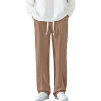 Greciilooks Men's Lycra Cargo Track Pants  Loose Fit Joggers For Men | Korean Style Travel & Lounge Wear With Pockets Khakhi