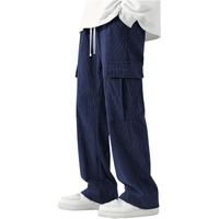 Greciilooks Cargo Joggers For Men  Cotton Loose Fit Utility Pants With 6 Pockets | Durable Outdoor & Hiking Trousers Blue