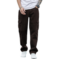 Greciilooks Regular Cargo Pant Baggy Loose Fit Brown
