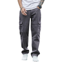 Greciilooks Regular Cargo Pant Baggy Loose Fit Grey
