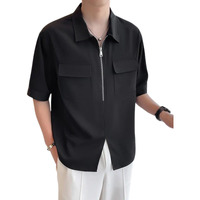 Greciilooks Men Lycra Blend Regular Men Tshirt Black 2Xl