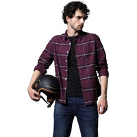 High Star Cotton Men's Regular Fit Shirts (Hsmshs23522_Maroon 8 40)