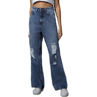 High Star Women Blue Non Stretch Flare Fit High Distress Jeans_Hswjns1976_34