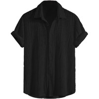 Greciilooks Men Cotton Regular Fit Black Textured Casual Shirt (Gl-Ms-6159-S-Black)