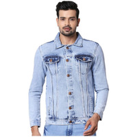 High Star Men Blue Solid Denim Jacket(S)