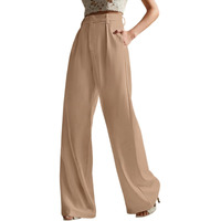 Greciilooks High Waist Trousers For Women  Flared Korean Style Formal Pants | Elegant Workwear For Office, College & Events