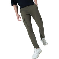 Hubberholme Men Slim Fit Casual Comfortable Stretchable Trouser, Color - Green, Size - 30, (Model Name: 8027-30)