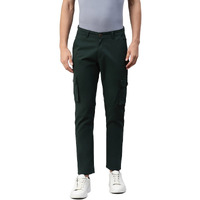 Hubberholme Men's Casual Cargo Trousers - Stretchable Premium Cargo Pants For Men Cotton Trousers Long Military Pants Regular Fit Trouser With 6 Pockets (Size-34, Color- Forest Green)