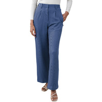 Greciilooks High Waist Cotton Trousers For Women  Flared Parachute Pants With Side Pockets | Casual Travel Cargo Pants Blue