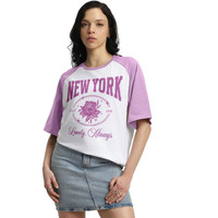 Juneberry 100% Pure Cotton Oversized Baggy Fit Round Neck T-Shirt For Women & Girls (Sizes: S To 2Xl) (Os_Jb_Nwyrk11_Lc_Wt_M)