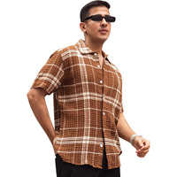 I Enterprise Men's & Boy's Shirts  Stylish Formal, Casual Fabric, Slim Fit & Regular Fit || Trendy Colors & Designs (Dm6_Sr158-Xl) Brown