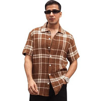 I Enterprise Men's & Boy's Shirts  Stylish Formal, Casual Fabric, Slim Fit & Regular Fit || Trendy Colors & Designs (Ds1_Sr158-L) Dark Brown