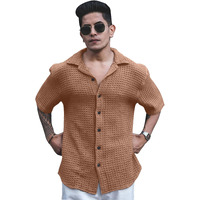 I Enterprise Men's & Boy's Shirts  Stylish Formal, Casual Fabric, Slim Fit & Regular Fit || Trendy Colors & Designs (Dm7_Sr163-Xl) Brown
