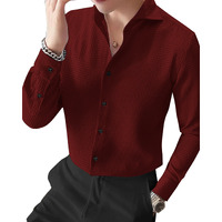 I Enterprise Men's & Boy's Shirts  Stylish Formal, Casual Fabric, Slim Fit & Regular Fit || Trendy Colors & Designs (Dm4_Sr134-Xl) Maroon