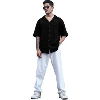 I Enterprise Men's & Boy's Shirts  Stylish Formal, Casual Fabric, Slim Fit & Regular Fit || Trendy Colors & Designs (Dm10_Sr160-L) Black