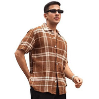 I Enterprise Men's & Boy's Shirts  Stylish Formal, Casual Fabric, Slim Fit & Regular Fit || Trendy Colors & Designs (Dm6_Sr158-M) Brown