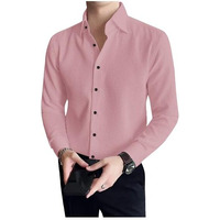 I Enterprise Casual Shirt For Men|| Regular Fit Shirt For Men|| Men Stylish Shirt || Men Solid Shirt With Spread Collar & Long Sleeve Pink Size_M