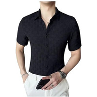 I Enterprise Casual Shirt For Men|| Regular Fit Shirt For Men|| Men Stylish Shirt || Men Solid Shirt With Spread Collar & Half Sleeve Black Size_Xl.