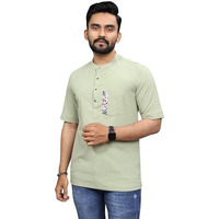 I Enterprise Men's & Boy's Front Button T-Shirts, Trendy Designs, And Comfortable Fit || Casual, Sports, And Everyday Wear || Soft & Durable Fabric (Ds1_Sr144-M) Green