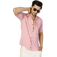 I Enterprise Men's & Boy's Shirt  Stylish Formal & Casual Wear Fabric, Trendy Designs || Ideal For Office, Parties & Everyday Use (Df4_Sr166-Xl) Pink